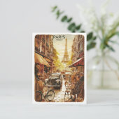 Pariser Abend Tour Effiel Vintage Geschenke Postkarte (Stehend Vorderseite)