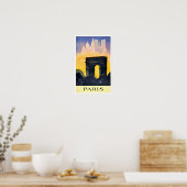 Pariser Arc de Triomphe Vintage Reiseplakat Poster (Küche)