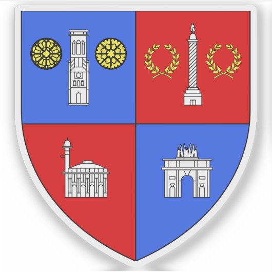 Pariser Arrondissement - Louvre Aufkleber (Vorderseite)