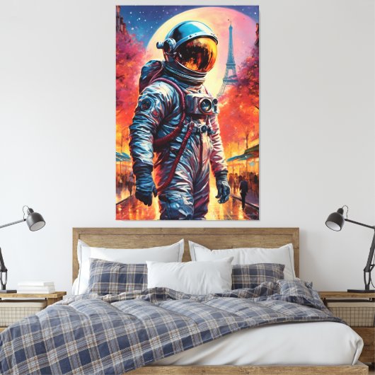 Pariser Astronaut Leinwanddruck (Insitu (Schlafzimmer))