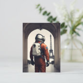 Pariser Astronaut Postkarte (Stehend Vorderseite)