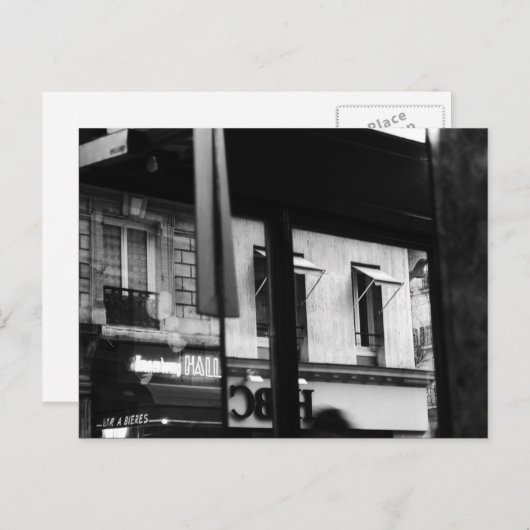 Pariser Atmosphäre - Fenster und Reflektionen Postkarte (Vorne/Hinten)