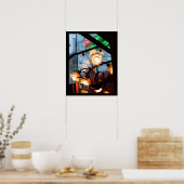 Pariser Atmosphärenlampen und Reflektionspposter Poster (Küche)