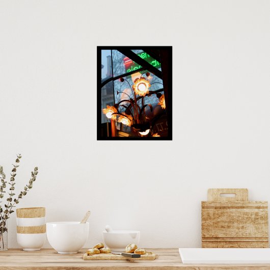 Pariser Atmosphärenlampen und Reflektionspposter Poster (Küche)