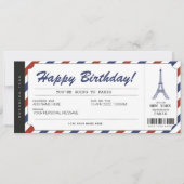 Pariser Ausflug Boarding Pass Ticket Einladung (Vorderseite)