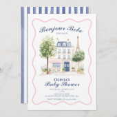 Pariser Babydusche Pariser Café Party Einladung (Vorne/Hinten)