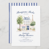 Pariser Babydusche Pariser Café Party Einladung (Vorne/Hinten)