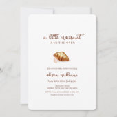 Pariser Bäckerei Konditorei Croissant Babydusche Einladung (Vorderseite)