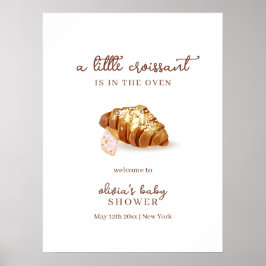 Pariser Bäckerei Konditorei Croissant Babydusche W Poster
