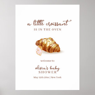 Pariser Bäckerei Konditorei Croissant Babydusche W Poster