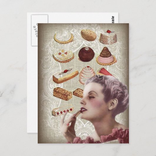 Pariser Backkuchen-Backwaren-Retro-Kekse Postkarte (Vorne/Hinten)