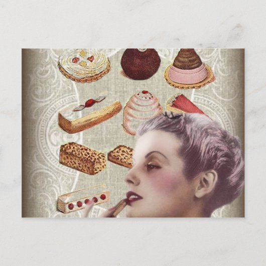 Pariser Backkuchen-Backwaren-Retro-Kekse Postkarte (Vorderseite)