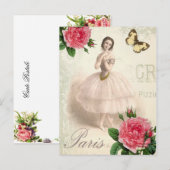 Pariser Ballerina Postkarte (Vorne/Hinten)