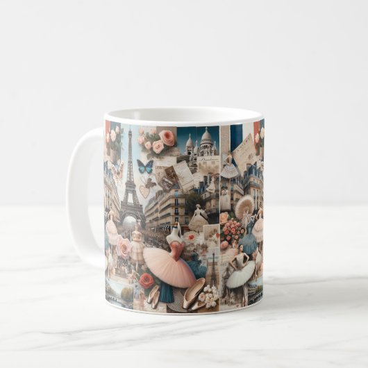 Pariser Balletttraum-Collage Tasse (Vorderseite Links)