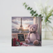 Pariser Bärenschwangerschaft Einladung (Stehend Vorderseite)