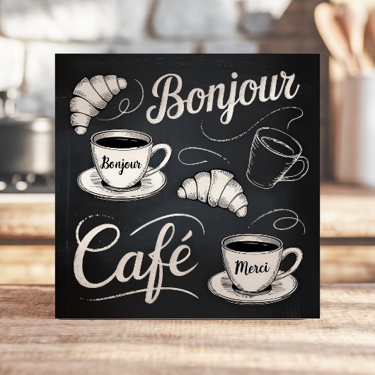 Pariser Bistro Chalkboard Café Fliese