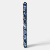 Pariser Blaue Toile gemusterter Stoff Case-Mate iPhone Hülle (Rückseite / Links)