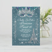 Pariser Bling Einladungen zur Geburtstagsparty (Stehend Vorderseite)