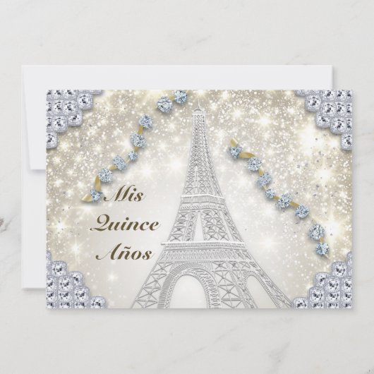 Pariser Bling Geburtstagsparty Einladung (Rückseite)