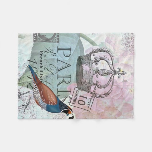 Pariser Blume Fleecedecke (Vorderseite (Horizontal))