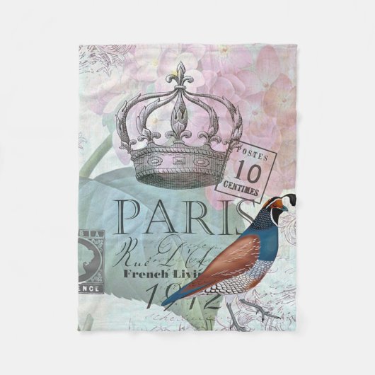 Pariser Blume Fleecedecke (Vorderseite)