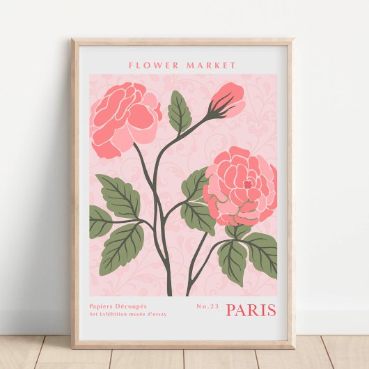Pariser Blumenmarkt Botanik Poster