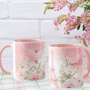 Pariser Blüte - Personalisierter Eiffelturm-Mug Tasse