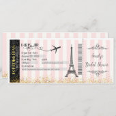 Pariser Boarding Pass Einladung, Bridal, Baby Einladung (Vorne/Hinten)