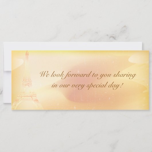 Pariser Boarding-Pass Hochzeit Einladung (Rückseite)