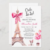 Pariser Brautdusche Einladung (Vorne/Hinten)