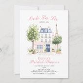 Pariser Brautparty Pariser Café Einladung (Vorderseite)