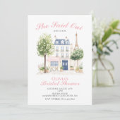 Pariser Brautparty Pariser Café Einladung (Stehend Vorderseite)