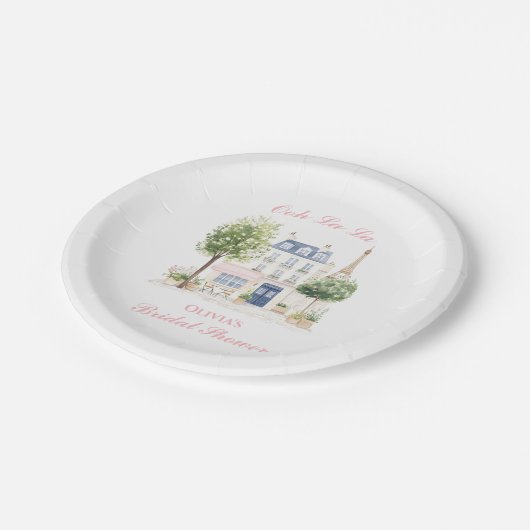 Pariser Brautparty Pariser Café Pappteller (Schrägansicht)