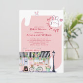 Pariser Brautparty Sie sagte Oui Französisch Brida Einladung (Stehend Vorderseite)