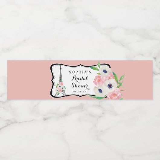 Pariser Brautparty Wasserflaschen Wasserflaschenetikett (Einzelnes Label)