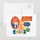 Pariser Briefmarke Postkarte (Vorne/Hinten)