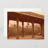 Pariser Brücke in Sepia Postkarte (Vorne/Hinten)