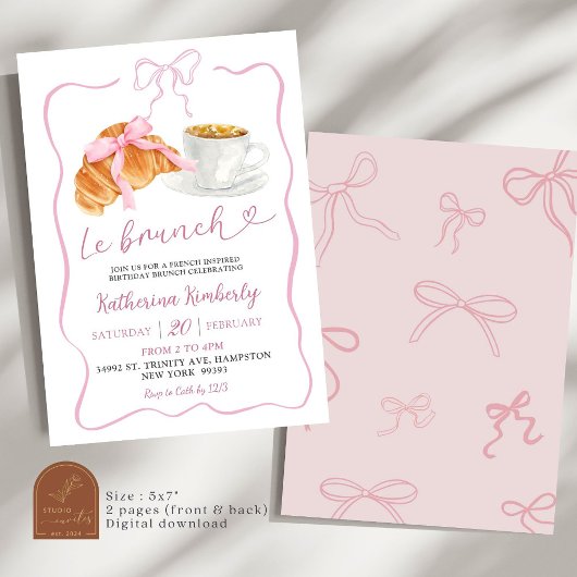 Pariser Brunch zum Geburtstag Einladung