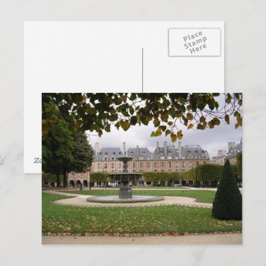 Pariser Brunnen Postkarte (Vorne/Hinten)