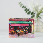 Pariser Buntes Café Postkarte (Stehend Vorderseite)
