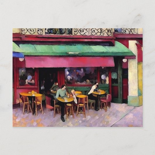 Pariser Buntes Café Postkarte (Vorderseite)