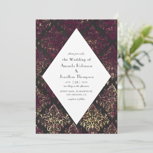 Pariser Burgund und Imitate Einladung (Stehend Vorderseite)