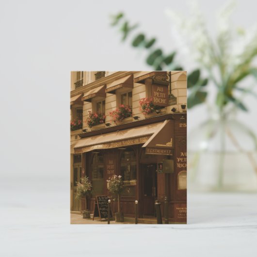 Pariser Café am Tag Postkarte (Stehend Vorderseite)