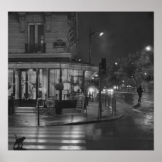 Pariser Café bei Nacht Poster (Vorne)