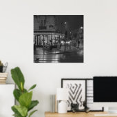 Pariser Café bei Nacht Poster (Heimbüro)