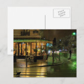 Pariser Café bei Nacht Postkarte (Vorne/Hinten)