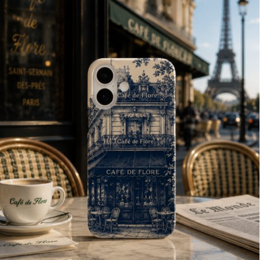 Pariser Café Blau Weiß Case-Mate iPhone Hülle