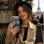 Pariser Café Blau Weiß Case-Mate iPhone Hülle