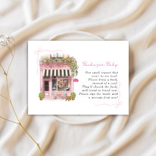 Pariser Café Bonjour Bebe Rosa Schleife Babyparty Begleitkarte
