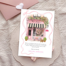 Pariser Café Bonjour Bebe Rosa Schleife Danke